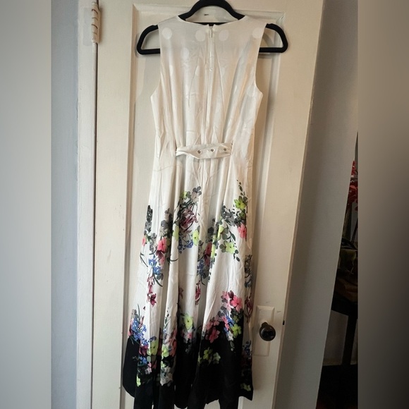 Ted Baker Floral Midi Dress - White and Black - Picture 7 of 16